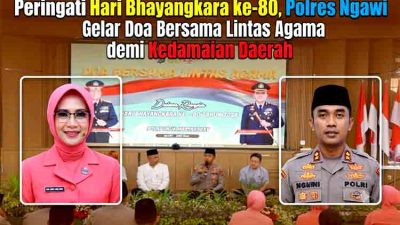 Peringati Hari Bhayangkara ke-80, Polres Ngawi Gelar Doa Bersama Lintas Agama demi Kedamaian Daerah