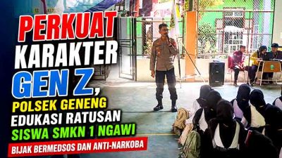 Perkuat Karakter Gen Z, Polsek Geneng Edukasi Ratusan Siswa SMKN 1 Ngawi Bijak Bermedsos dan Anti-Narkoba