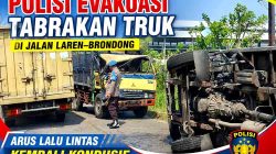 Polisi evakuasi tabrakan truk
