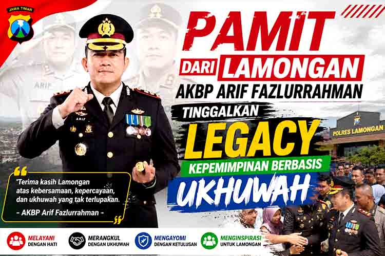Poster Perpisahan AKBP Arif di Lamongan