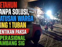 Kesabaran Habis, Warga Karanglo Tuban Blokade Akses Tambang Semen Indonesia Akibat Debu Pekat