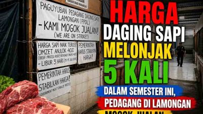 Protes pedagang daging sapi Lamongan