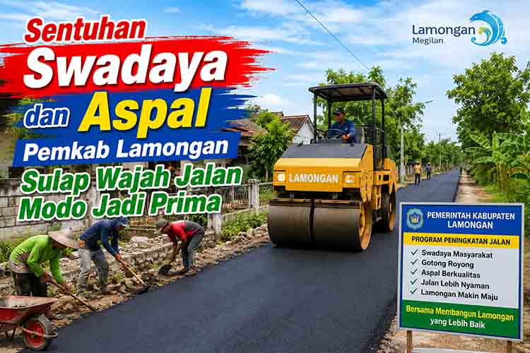 Sentuhan Swadaya Aspal untuk Lamongan