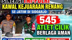 Sinergi TNI-Polri Kawal Kejuaraan Renang Se-Jatim di Sidoarjo: 545 Atlet Cilik Berlaga Aman