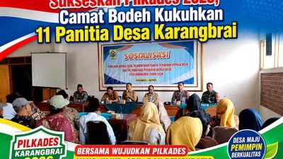 Persiapkan Pilkades Serentak 2026, Panitia Desa Karangbrai Resmi Dikukuhkan Camat Bodeh