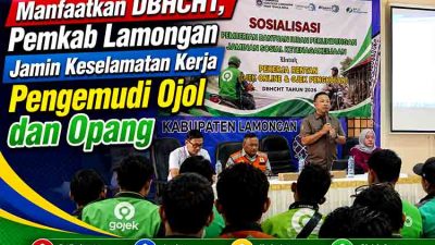 Pemkab Lamongan Beri Perlindungan BPJS Ketenagakerjaan bagi Ratusan Pengemudi Ojek