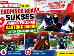 Aksi Kemanusiaan di Hari Koperasi ke-79, Dekopinda dan Dinkop Ngawi Sukses Himpun 79 Kantong Darah