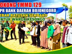 Sinergi TMMD 129 Bojonegoro: Bank Daerah Salurkan Ratusan Paket Sembako di Kesongo