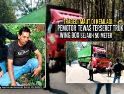 Tragedi Maut di Kemlagi: Pemotor Tewas Terseret Truk Wing Box Sejauh 50 Meter