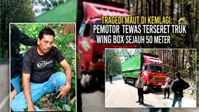 Tragedi Maut di Kemlagi Pemotor Tewas Terseret Truk Wing Box Sejauh 50 Meter