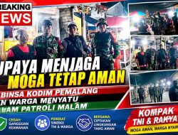Upaya Menjaga Moga Tetap Aman, Babinsa Kodim Pemalang dan Warga Menyatu dalam Patroli Malam
