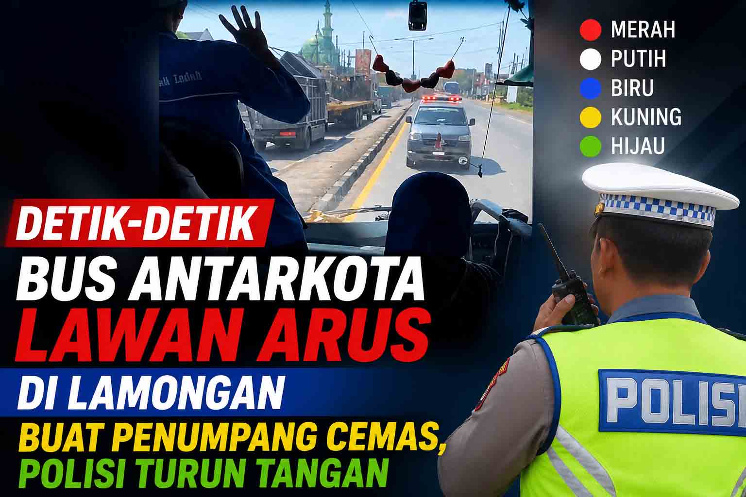 Viral Bus Jurusan Bungurasih Bojonegoro Ngeblong di Pucuk Lamongan, Hadang Ambulans hingga Mundur