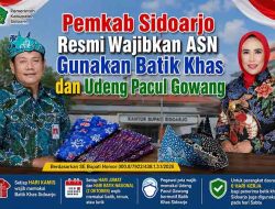 Perkuat Budaya Lokal, Pemkab Sidoarjo Wajibkan ASN Pakai Batik Khas dan Udeng Pacul Gowang