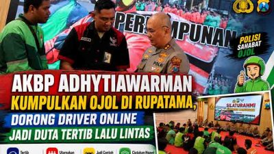 AKBP Adhytiawarman Kumpulkan Ojol di Rupatama, Dorong Driver Online Jadi Duta Tertib Lalu Lintas