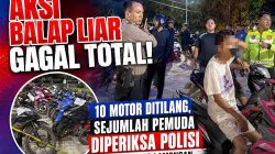 Aksi Balap Liar Dini Hari Dibubarkan, Polres Lamongan Amankan 10 Motor Tak Standar