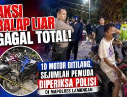 Aksi Balap Liar Dini Hari Dibubarkan, Polres Lamongan Amankan 10 Motor Tak Standar