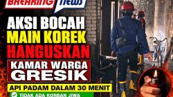 Dipicu Lemparan Korek Api Bocah, Ruangan Rumah Warga Panceng Gresik Ludes Terbakar