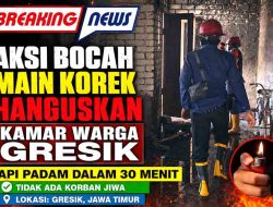 Dipicu Lemparan Korek Api Bocah, Ruangan Rumah Warga Panceng Gresik Ludes Terbakar