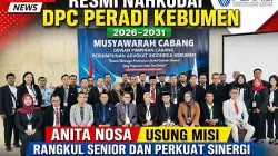 Resmi Nahkodai DPC PERADI Kebumen 2026–2031, Anita Nosa Usung Misi Rangkul Senior dan Perkuat Sinergi