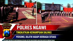 Asah Kesiapsiagaan Pengamanan Massa, Personel Polres Ngawi Gelar Latkatpuan Dalmas
