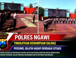 Asah Kesiapsiagaan Pengamanan Massa, Personel Polres Ngawi Gelar Latkatpuan Dalmas
