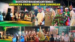 Babinsa 01/Ngawi Bersama Bhabinkamtibmas Amankan Pawai Obor dan Gunungan