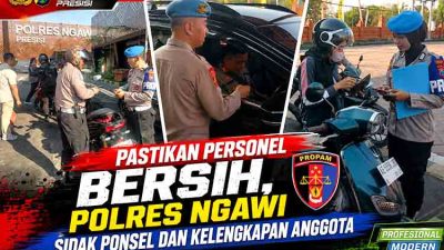 HP Anggota Polres Ngawi Digeledah Propam, Bebas Judi Online dan Pelanggaran