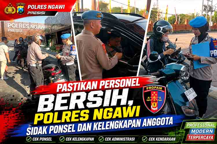 Cegah Judol Masuk Markas, Sipropam Polres Ngawi Gelar Razia Gaktibplin