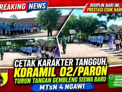 Formasi Mental Generasi Muda: Babinsa Paron Tempa Kedisiplinan Siswa MTsN 4 Ngawi Lewat PBB