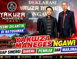 Resmi Dilantik di Natosuman, Yakuza Maneges Ngawi Siap Sinergi Bareng Pemkab dan Marjinal