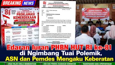 Edaran Iuran PHBN HUT RI ke 81 di Ngimbang Tuai Polemik, ASN dan Pemdes Mengaku Keberatan