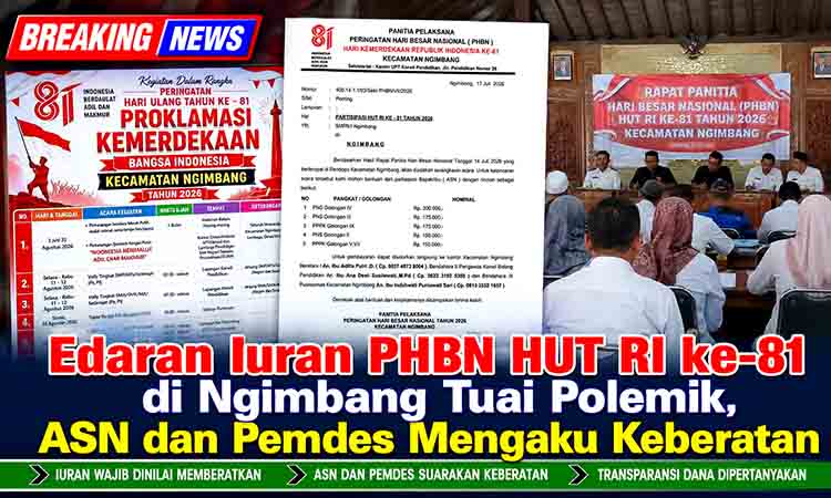 Edaran Iuran PHBN HUT RI ke 81 di Ngimbang Tuai Polemik, ASN dan Pemdes Mengaku Keberatan