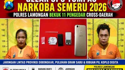 Gelar Ops Tumpas Narkoba Semeru 2026, Polres Lamongan Bekuk 11 Pengedar Cross-Daerah