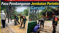 Genjot Akses Tani Wanarata, Danramil Bantarbolang Turun Tangan Pasang Sling Jembatan Perintis Garuda