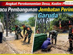 Genjot Akses Tani Wanarata, Danramil Bantarbolang Turun Tangan Pasang Sling Jembatan Perintis Garuda