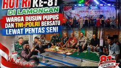 HUT RI ke 81 di Lamongan, Warga Dusun Pupus dan TNI Polri Bersatu Lewat Pentas Seni
