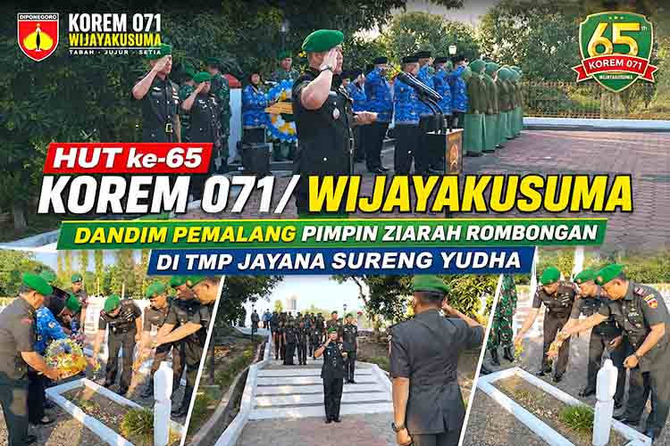 HUT ke 65 Korem 071 Wijayakusuma, Dandim Pemalang Pimpin Ziarah Rombongan di TMP Jayana Sureng Yudha