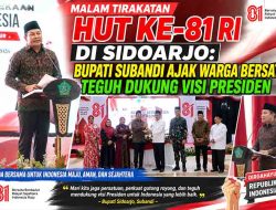 Hadiri Tirakatan Kemerdekaan RI, Mantan Bupati Win Hendrarso Titip Pesan Prioritaskan Flyover Gedangan