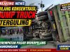Hilang Konsentrasi, Dump Truck Terguling di Perempatan Pasar Moropelang Lamongan