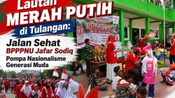 Lautan Merah Putih di Tulangan: Jalan Sehat BPPPNU Jafar Sodiq Pompa Nasionalisme Generasi Muda