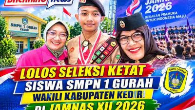 Jambore Nasional 2026, SMPN 1 Gurah, Pramuka Kabupaten Kediri, Jamnas XII Cibubur, Berita Kediri Hari Ini
