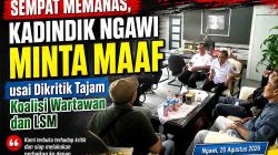 Sempat Memanas, Kadindik Ngawi Minta Maaf usai Dikritik Tajam Koalisi Wartawan dan LSM