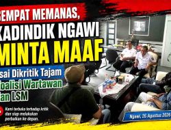 Sempat Memanas, Kadindik Ngawi Minta Maaf usai Dikritik Tajam Koalisi Wartawan dan LSM
