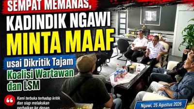 Sempat Memanas, Kadindik Ngawi Minta Maaf usai Dikritik Tajam Koalisi Wartawan dan LSM