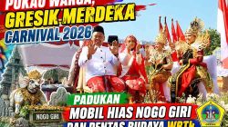 Pukau Warga, Gresik Merdeka Carnival 2026 Padukan Mobil Hias Nogo Giri dan Pentas Budaya WBTb
