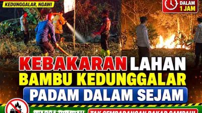 Kebakaran Lahan Bambu Kedunggalar