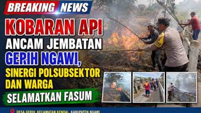 Aksi Cepat Polisi dan Warga Gerih Ngawi Gagalkan Kebakaran di Bawah Jembatan Bangsal