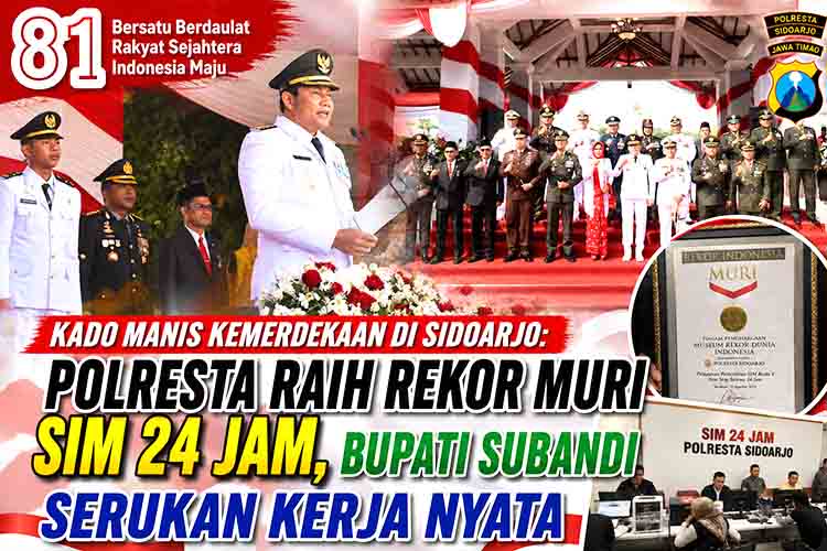 Kolase Patriotik Polresta Sidoarjo meraih Rekor MURI