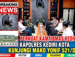 Perkuat Kamtibmas Kediri, Kapolres Kediri Kota Kunjungi Mako Yonif 521/DY