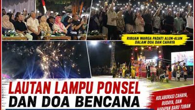 Lautan Lampu Ponsel dan Doa Bencana Buka Tuban Specta Night Carnival 2026